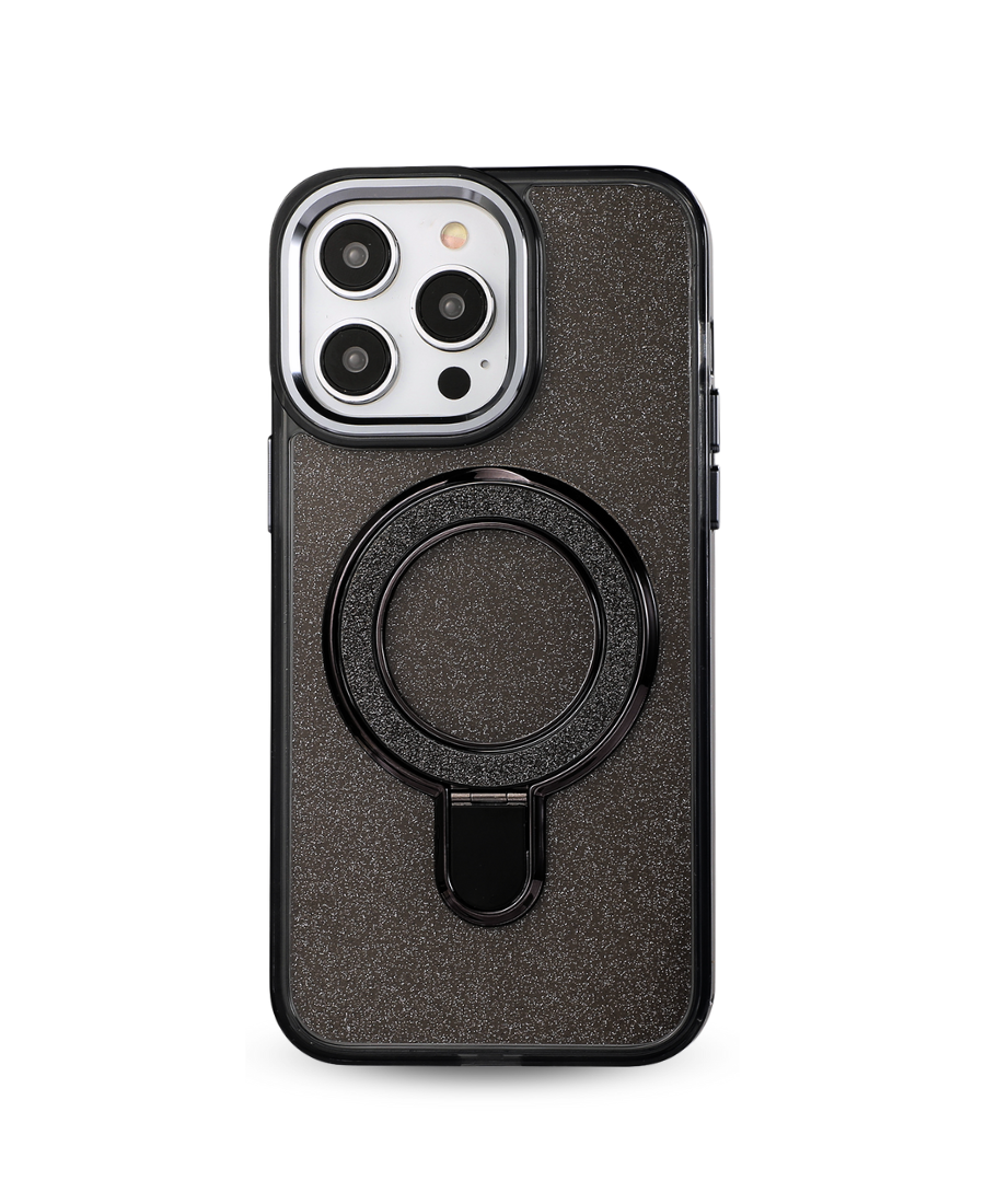 Black Sparkle Ring MagSafe Phone Case