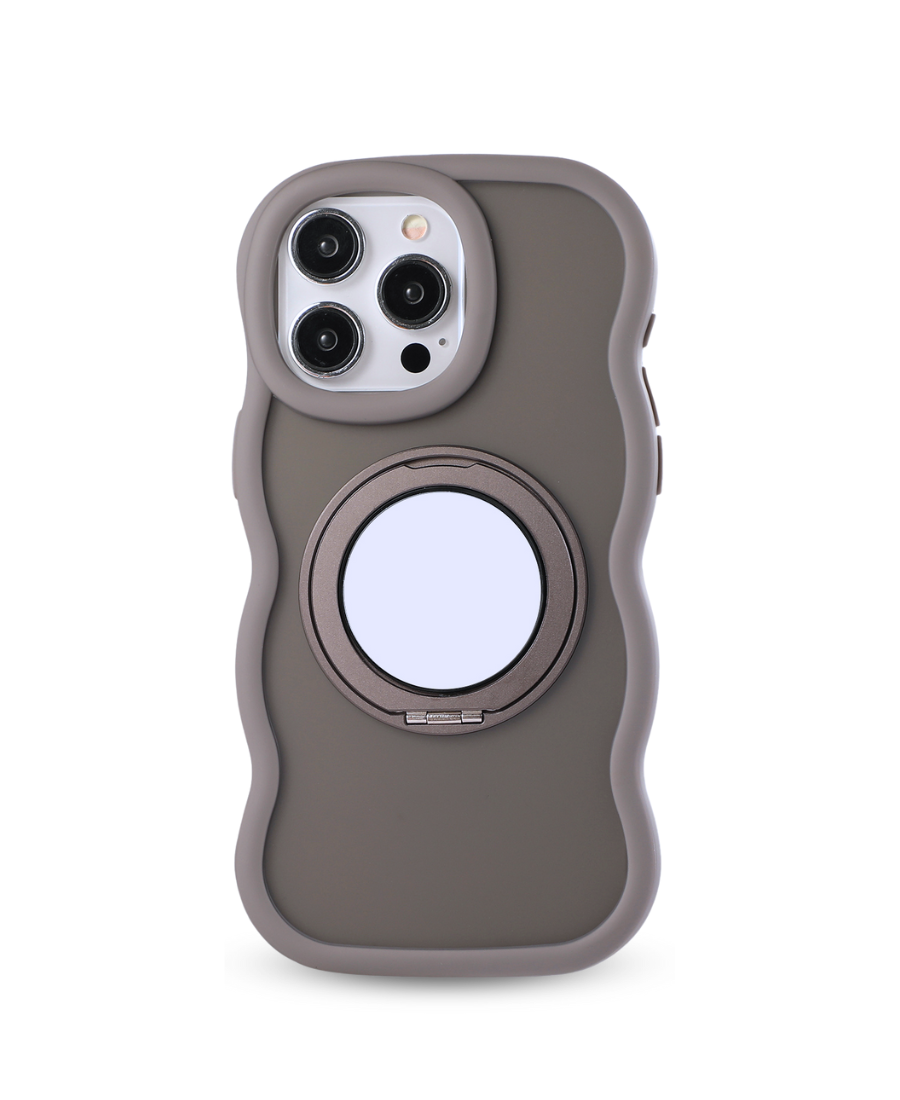 Gray Wavy Mirror MagSafe Phone Case