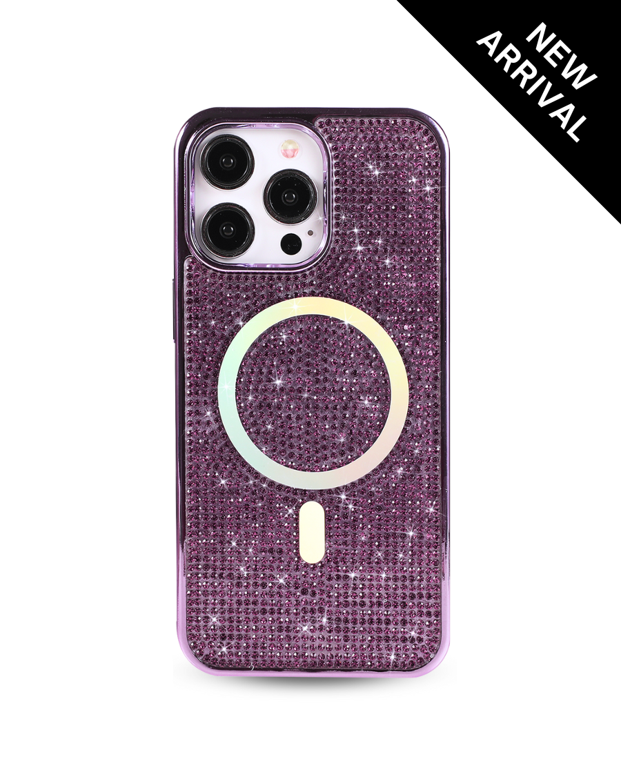 Purple Crystal Glam MagSafe Phone Case